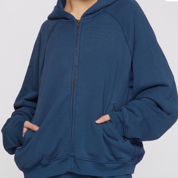 SKIMS Tops - SKIMS French terry hoodie in Indigo EUC 2X